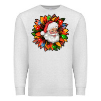 Oatmeal Heather santa claus with sunflower christmas bbs Premium Sweatshirt - BundleAndBundleShop