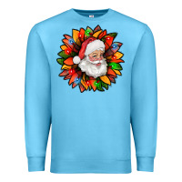 Ocean Blue santa claus with sunflower christmas bbs Premium Sweatshirt - BundleAndBundleShop