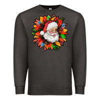 Smoke santa claus with sunflower christmas bbs Premium Sweatshirt - BundleAndBundleShop