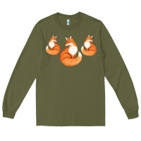 Army Green Three Little Foxes IN Fox Family I Gift Long Sleeve Tee - Bettercallsaul
