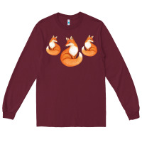 Burgundy Three Little Foxes IN Fox Family I Gift Long Sleeve Tee - Bettercallsaul