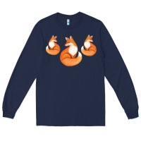 Navy Three Little Foxes IN Fox Family I Gift Long Sleeve Tee - Bettercallsaul