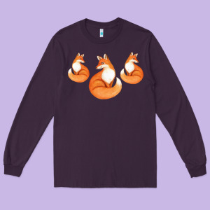 Three Little Foxes In Fox Family I Gift Long Sleeve Tee Designed By Bettercallsaul