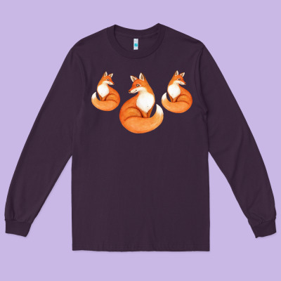 Three Little Foxes In Fox Family I Gift Long Sleeve Tee Designed By Bettercallsaul