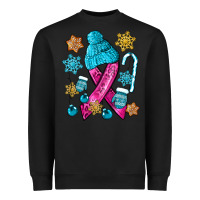 Black winter breast cancer ribbon Heavyweight Sweatshirt - NancyCooperArtShop