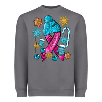 Storm winter breast cancer ribbon Heavyweight Sweatshirt - NancyCooperArtShop