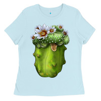 Baby Blue blossfeldia cacti Ladies Tee - LillyAllenDesigns