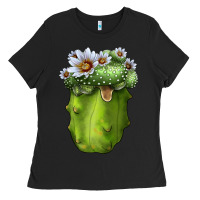 Black blossfeldia cacti Ladies Tee - LillyAllenDesigns