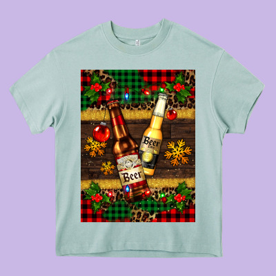 Snow And Beer Bottles Heavy Core Tee Designed By Adodesignshop