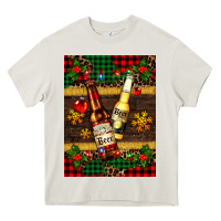 Cream snow and beer bottles Heavy Core Tee - AdoDesignShop