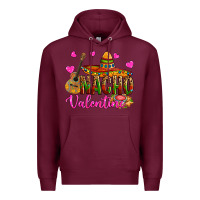 Burgundy nacho valentine Premium Hoodie - OliviaCreatesArt