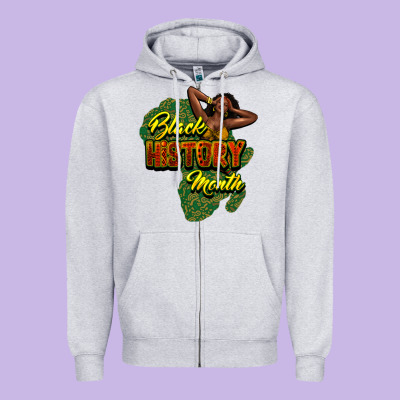 Black History Month Zipper Hoodie Designed By Howdyjamesfarm