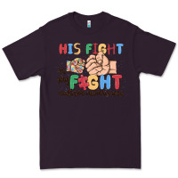Plum his fight is my fight autism awareness Premium Tee - MaliasSmallBusiness