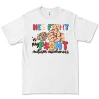 White his fight is my fight autism awareness Premium Tee - MaliasSmallBusiness
