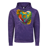 Cloud Purple Lgbtq Heart With Sunflower Vintage Hoodie - BundleAndBundleShop