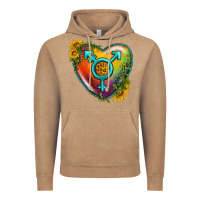 Vintage Coffee Lgbtq Heart With Sunflower Vintage Hoodie - BundleAndBundleShop