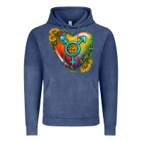 Vintage Denim Lgbtq Heart With Sunflower Vintage Hoodie - BundleAndBundleShop