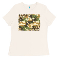Leopard Camo Pattern Background Ladies Tee | Teevron