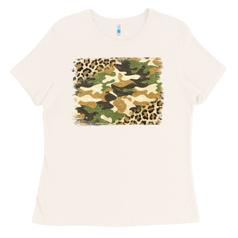 Leopard Camo Pattern Background Ladies Tee by Jasminsmagicworld | Teevron