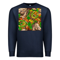 Navy St. Patrick's Day Horse With Horseshoes Seamless Premium Sweatshirt - FaDigitalArtStudio