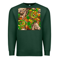 Sports Green St. Patrick's Day Horse With Horseshoes Seamless Premium Sweatshirt - FaDigitalArtStudio