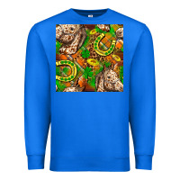True Royal St. Patrick's Day Horse With Horseshoes Seamless Premium Sweatshirt - FaDigitalArtStudio