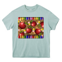 Arona Teacher Crayons And Apples Heavy Core Tee - LillyAllenDesigns