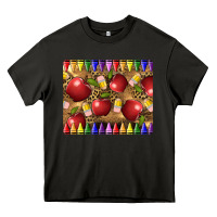 Asphalt Teacher Crayons And Apples Heavy Core Tee - LillyAllenDesigns