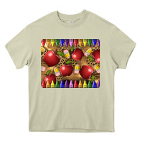 Mossy Teacher Crayons And Apples Heavy Core Tee - LillyAllenDesigns