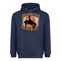 Navy American cowboy Heavyweight Hoodie - FaDigitalArtStudio