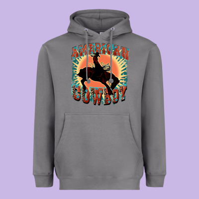 American Cowboy Heavyweight Hoodie Designed By Fadigitalartstudio