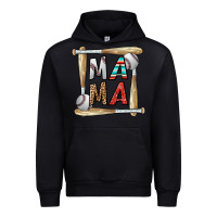 Black baseball mama Urban Hoodie - CowhideDigitalArt