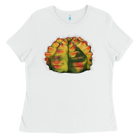 White Gymnocalycium Variegated Cactus Ladies Tee - LillyAllenDesigns