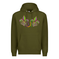 Army Green skeleton hands mardi gras Premium Hoodie - OliviaCreatesArt