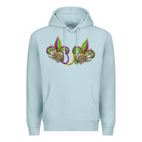 Blue Mist skeleton hands mardi gras Premium Hoodie - OliviaCreatesArt
