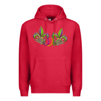 Cardinal skeleton hands mardi gras Premium Hoodie - OliviaCreatesArt