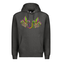 Charcoal Heather skeleton hands mardi gras Premium Hoodie - OliviaCreatesArt