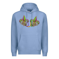 Colony Blue skeleton hands mardi gras Premium Hoodie - OliviaCreatesArt