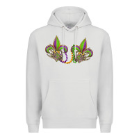 Dove Grey skeleton hands mardi gras Premium Hoodie - OliviaCreatesArt