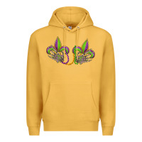Mustard skeleton hands mardi gras Premium Hoodie - OliviaCreatesArt