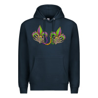 Navy skeleton hands mardi gras Premium Hoodie - OliviaCreatesArt