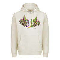 Oatmeal Heather skeleton hands mardi gras Premium Hoodie - OliviaCreatesArt
