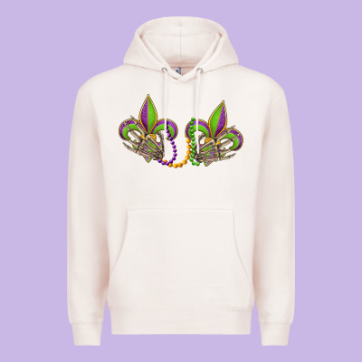 Skeleton Hands Mardi Gras Premium Hoodie Designed By Oliviacreatesart