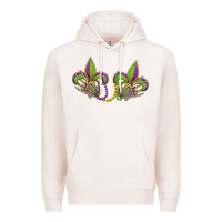 Pale Pink skeleton hands mardi gras Premium Hoodie - OliviaCreatesArt
