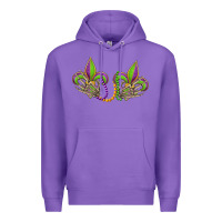 Purple skeleton hands mardi gras Premium Hoodie - OliviaCreatesArt