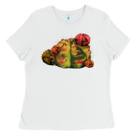 White Gymnocalycium Variegated Cactus Ladies Tee - LillyAllenDesigns