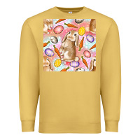 Antique Gold Happy Easter Bunny Seamless Pattern Premium Sweatshirt - BundleAndBundleShop