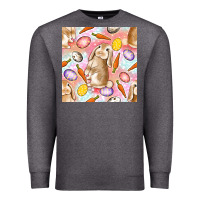 Charcoal Heather Happy Easter Bunny Seamless Pattern Premium Sweatshirt - BundleAndBundleShop