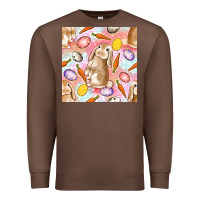 Chestnut Happy Easter Bunny Seamless Pattern Premium Sweatshirt - BundleAndBundleShop