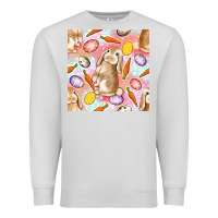 Dove Grey Happy Easter Bunny Seamless Pattern Premium Sweatshirt - BundleAndBundleShop